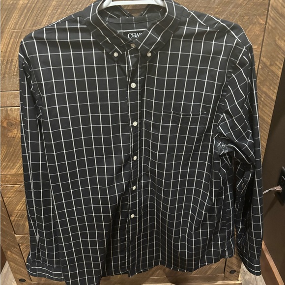 Chaps Men's Navy Grid Pattern Shirt - Picture 1 of 3